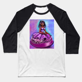 African American princess with beads. The best Gifts for black girls 2022 afro princesses  ! beautiful  black girls with Afro hair, brown eyes and dark brown skin. black princess Baseball T-Shirt